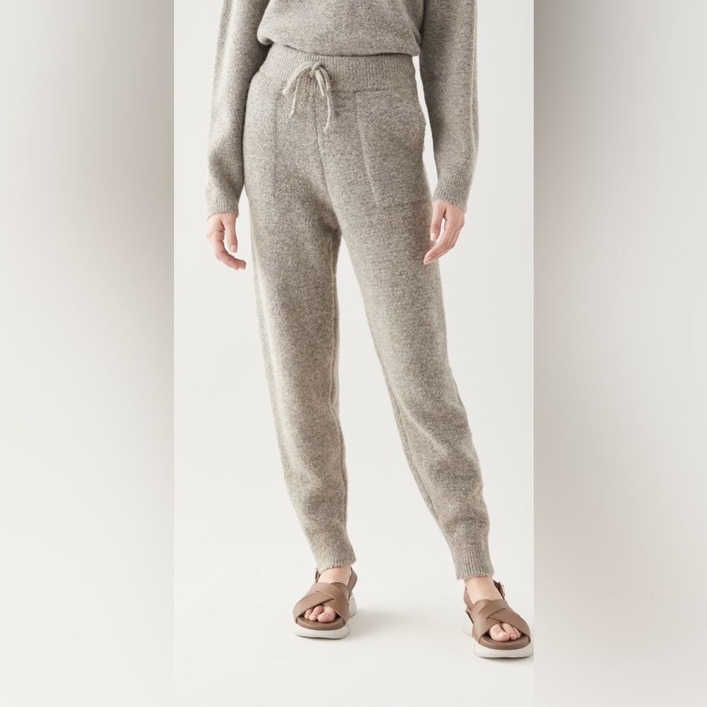 Anine Bing Taupe Knit Jogger Pants